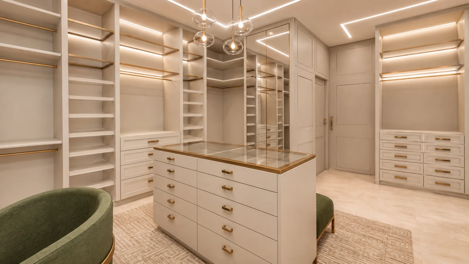 Closet Dourado em Perspectiva